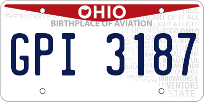 OH license plate GPI3187