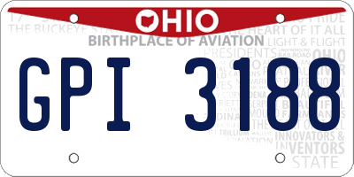 OH license plate GPI3188