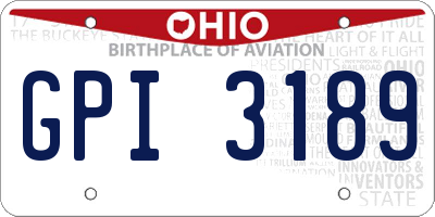 OH license plate GPI3189