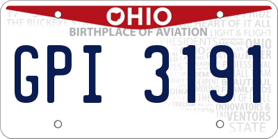 OH license plate GPI3191
