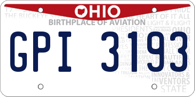 OH license plate GPI3193
