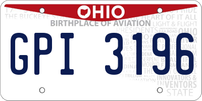 OH license plate GPI3196