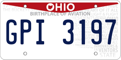 OH license plate GPI3197