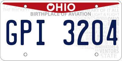 OH license plate GPI3204