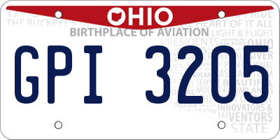 OH license plate GPI3205