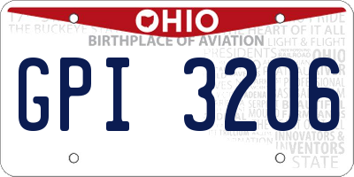 OH license plate GPI3206