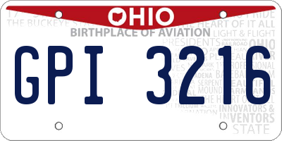 OH license plate GPI3216