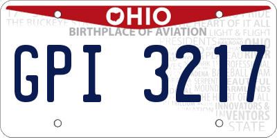 OH license plate GPI3217