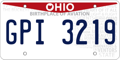 OH license plate GPI3219