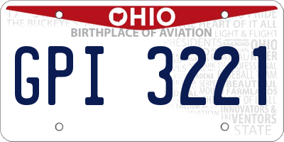 OH license plate GPI3221