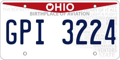 OH license plate GPI3224