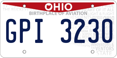 OH license plate GPI3230
