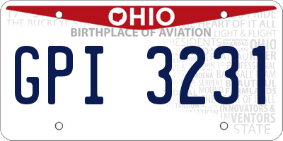 OH license plate GPI3231