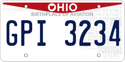 OH license plate GPI3234
