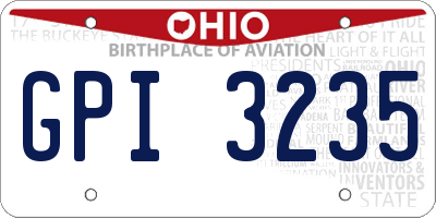 OH license plate GPI3235