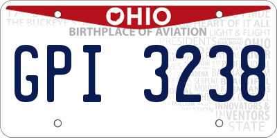 OH license plate GPI3238