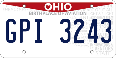 OH license plate GPI3243