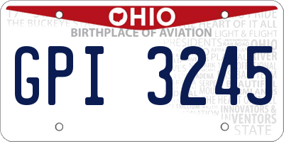 OH license plate GPI3245
