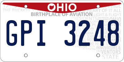 OH license plate GPI3248