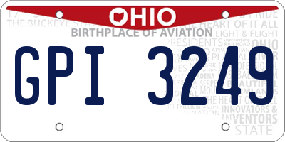 OH license plate GPI3249