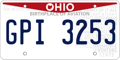 OH license plate GPI3253