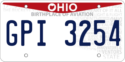 OH license plate GPI3254