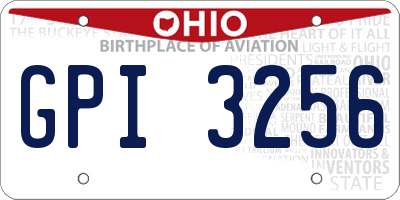 OH license plate GPI3256
