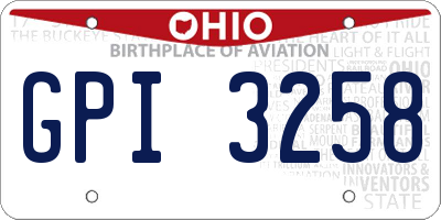 OH license plate GPI3258