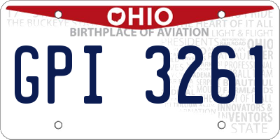 OH license plate GPI3261
