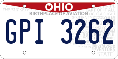 OH license plate GPI3262