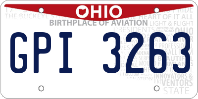 OH license plate GPI3263