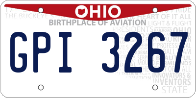 OH license plate GPI3267