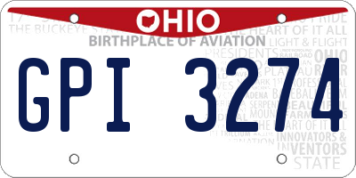 OH license plate GPI3274