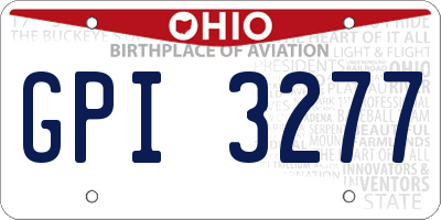 OH license plate GPI3277