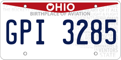 OH license plate GPI3285