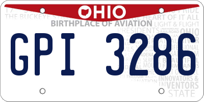 OH license plate GPI3286