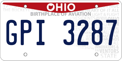 OH license plate GPI3287