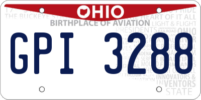 OH license plate GPI3288