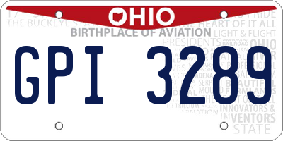 OH license plate GPI3289