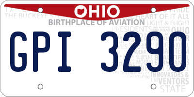OH license plate GPI3290