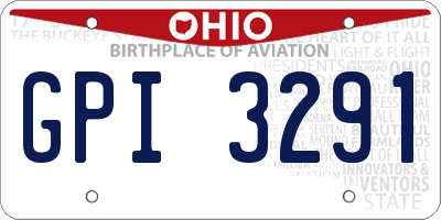 OH license plate GPI3291
