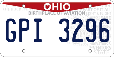 OH license plate GPI3296