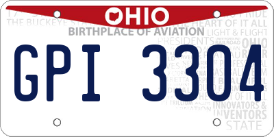 OH license plate GPI3304