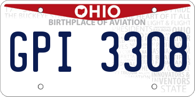 OH license plate GPI3308