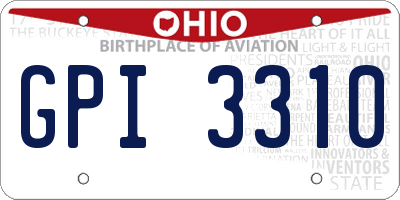 OH license plate GPI3310