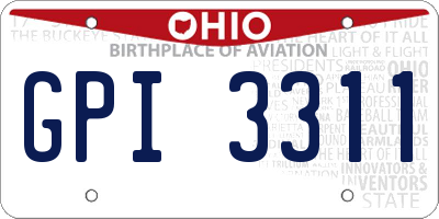 OH license plate GPI3311