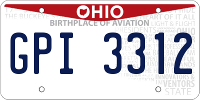 OH license plate GPI3312