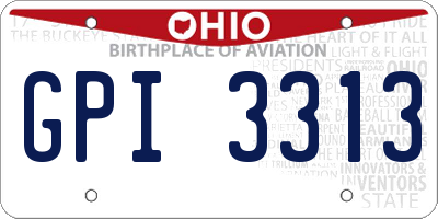 OH license plate GPI3313