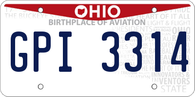 OH license plate GPI3314