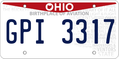 OH license plate GPI3317